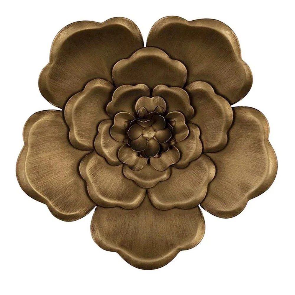 Honeybloom 3-Piece Metallic Flower Wall Art, 8